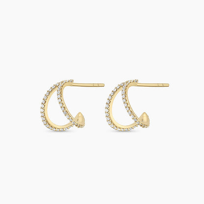 0.30 TCW Round Lab Grown Diamond Huggies Earrings