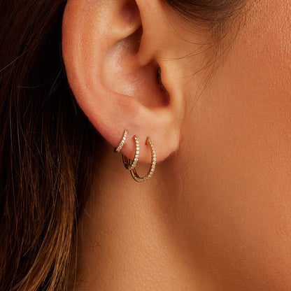 0.27 TCW Round Lab Grown Diamond Huggies Earrings
