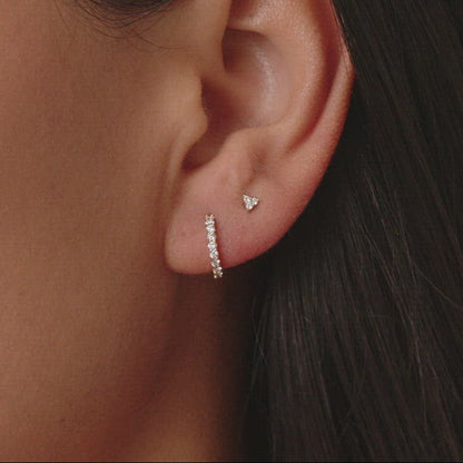 0.27 TCW Round Lab Grown Diamond Huggies Earrings