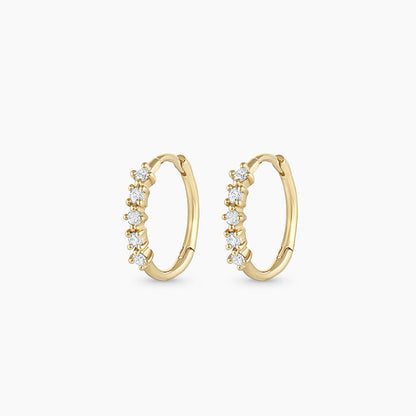 0.125 TCW Round Lab Grown Diamond Huggies Earrings