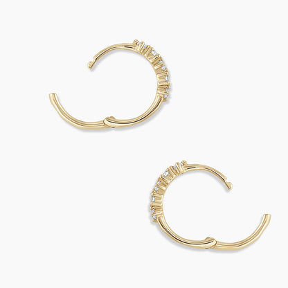 0.125 TCW Round Lab Grown Diamond Huggies Earrings