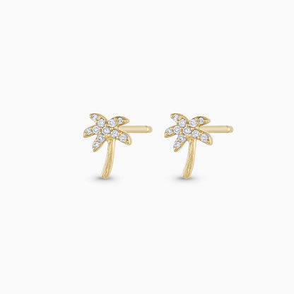 0.082 TCW Round Lab Grown Diamond Palm Stud Earrings