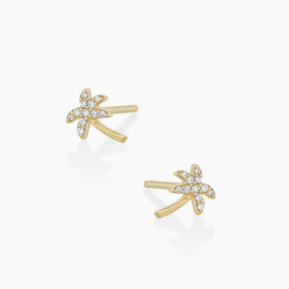 0.082 TCW Round Lab Grown Diamond Palm Stud Earrings