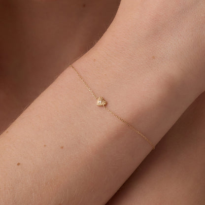 0.04 TCW Round Lab Grown Diamond Vintage Heart Bracelet
