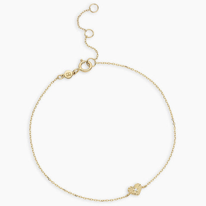 0.04 TCW Round Lab Grown Diamond Vintage Heart Bracelet