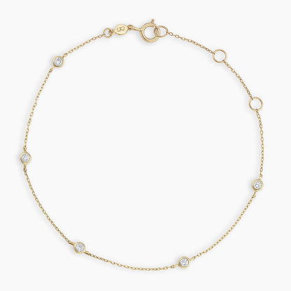 0.15 TCW Round Lab Grown Diamond Five Stone Bracelet