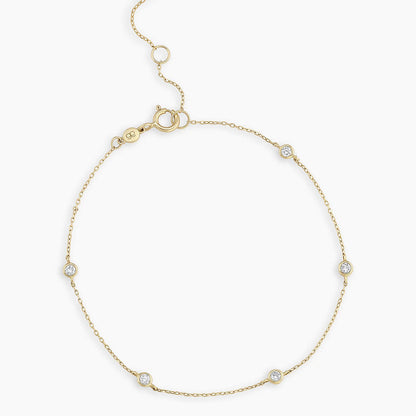 0.15 TCW Round Lab Grown Diamond Five Stone Bracelet