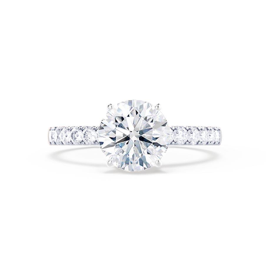 1 CT Round Pave Lab Grown Diamond Engagement Ring