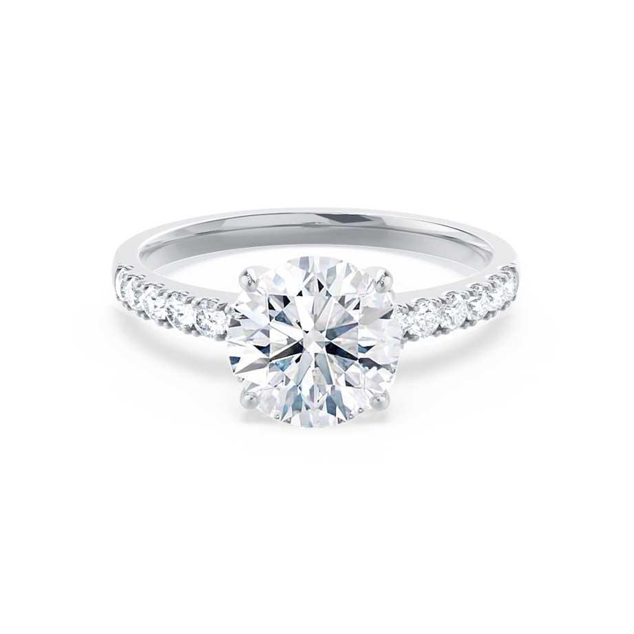 1 CT Round Pave Lab Grown Diamond Engagement Ring
