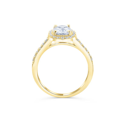1.5 CT Oval Halo & Pave Lab Grown Diamond Engagement Ring