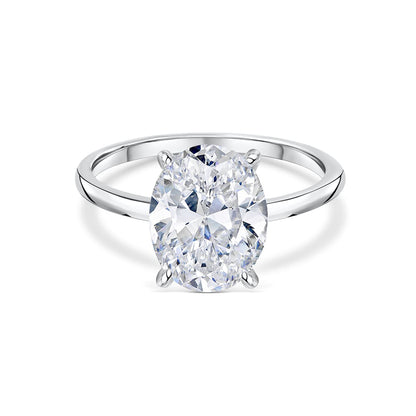 3 CT Oval Hidden Halo Moissanite Engagement Ring