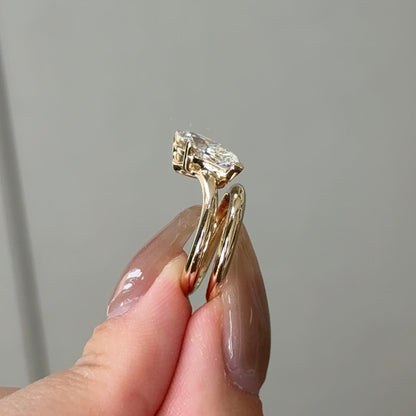 2.02 CT Marquise Solitaire Wrap Styled Lab Grown Diamond Engagement Ring