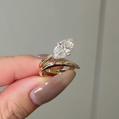 2.02 CT Marquise Solitaire Wrap Styled Lab Grown Diamond Engagement Ring