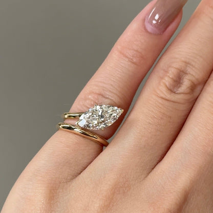 2.02 CT Marquise Solitaire Wrap Styled Lab Grown Diamond Engagement Ring