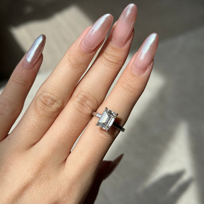3.03 CT Emerald Pave Lab Grown Diamond Engagement Ring