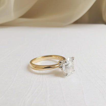2 CT Oval Solitaire Lab Grown Diamond Engagement Ring
