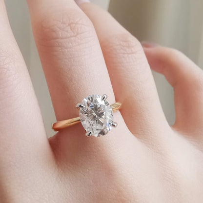 2 CT Oval Solitaire Lab Grown Diamond Engagement Ring
