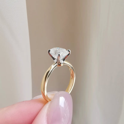 2 CT Oval Solitaire Lab Grown Diamond Engagement Ring