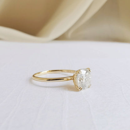 1.6 CT Cushion Solitaire Lab Grown Diamond Engagement Ring