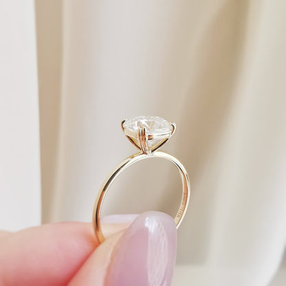 1.6 CT Cushion Solitaire Lab Grown Diamond Engagement Ring