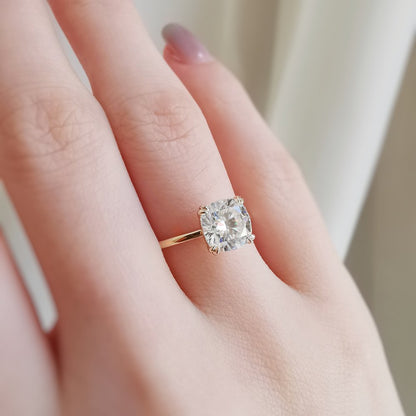 1.50 CT Cushion Solitaire Lab Grown Diamond Engagement Ring