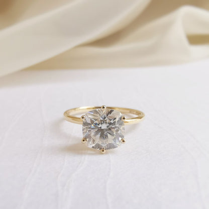 2 CT Cushion Solitaire Lab Grown Diamond Engagement Ring