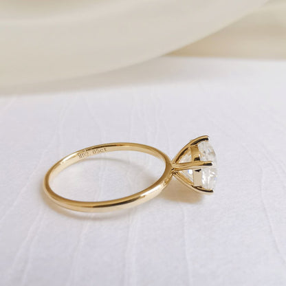 2 CT Cushion Solitaire Lab Grown Diamond Engagement Ring