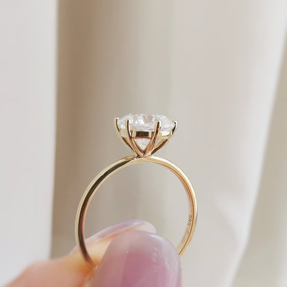 2 CT Cushion Solitaire Lab Grown Diamond Engagement Ring