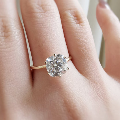 2 CT Cushion Solitaire Lab Grown Diamond Engagement Ring
