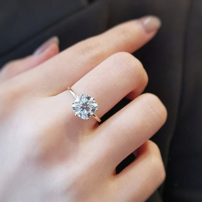 2 CT Cushion Solitaire Lab Grown Diamond Engagement Ring