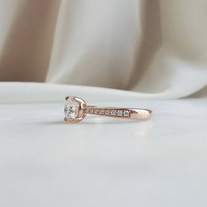 1 CT Round Pave Lab Grown Diamond Engagement Ring