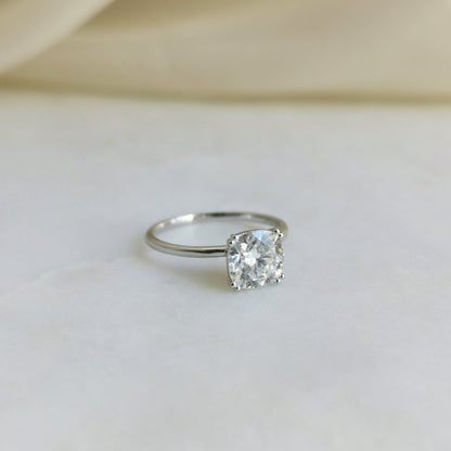 1.50 CT Cushion Solitaire Lab Grown Diamond Engagement Ring