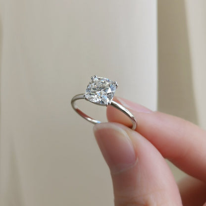 1.50 CT Cushion Solitaire Lab Grown Diamond Engagement Ring