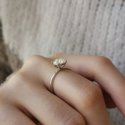 1.50 CT Cushion Solitaire Lab Grown Diamond Engagement Ring