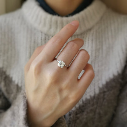 1.6 CT Cushion Solitaire Lab Grown Diamond Engagement Ring