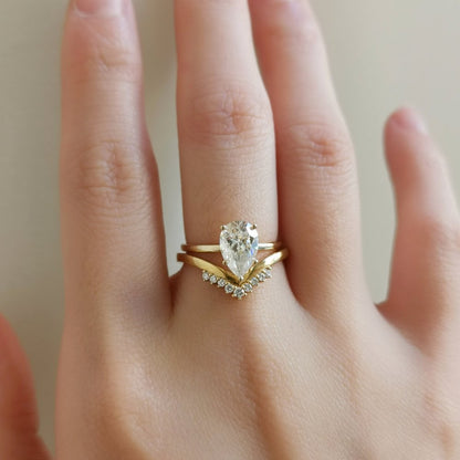 1.36 CT Pear Solitaire Lab Grown Diamond Engagement Ring