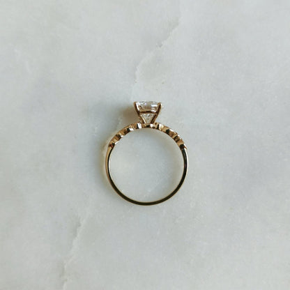 1.2 CT Round Pave Lab Grown Diamond Engagement Ring
