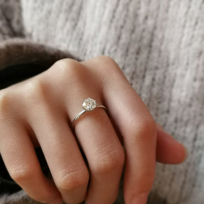 3 CT Round Hidden Halo Lab Grown Diamond Engagement Ring