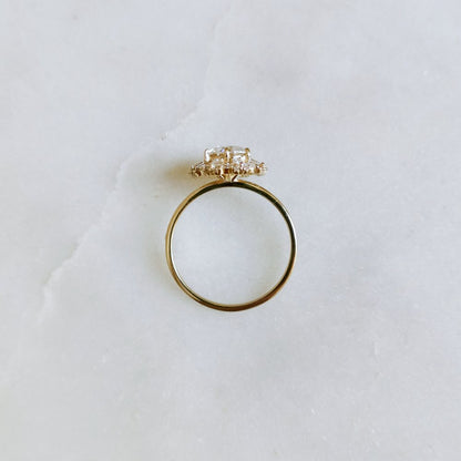 1 CT Round Halo Lab Grown Diamond Engagement Ring