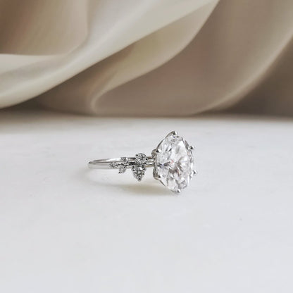 2 CT Round Cluster Lab Grown Diamond Engagement Ring
