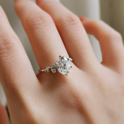 2 CT Round Cluster Lab Grown Diamond Engagement Ring