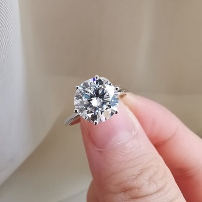 3 CT Round Hidden Halo Lab Grown Diamond Engagement Ring