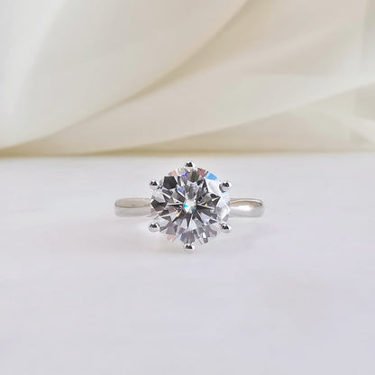 2.5 CT Round Solitaire Lab Grown Diamond Engagement Ring