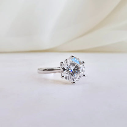 2.5 CT Round Solitaire Lab Grown Diamond Engagement Ring