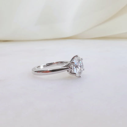 2.5 CT Round Solitaire Lab Grown Diamond Engagement Ring