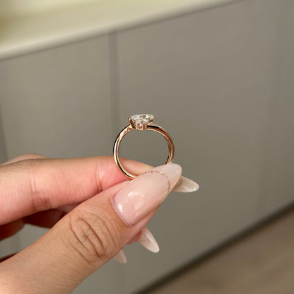 1 CT Marquise Open Shank Lab Grown Diamond Engagement Ring
