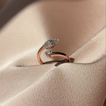 1 CT Marquise Open Shank Lab Grown Diamond Engagement Ring