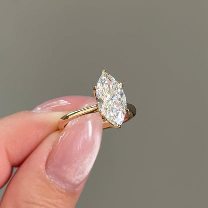 2.10 CT Marquise Solitaire Lab Grown Diamond Engagement Ring