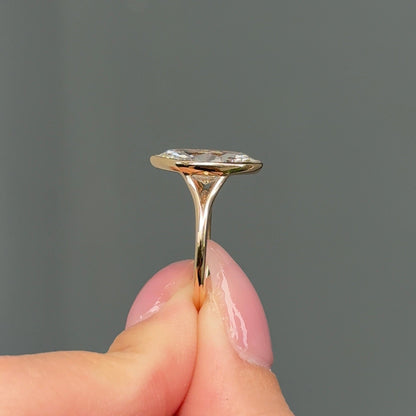 3.02 CT Marquise Bezel Solitaire Lab-Grown Diamond Engagement Ring