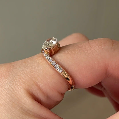1.59 CT Oval Swirl Pave Lab Grown Diamond Engagement Ring